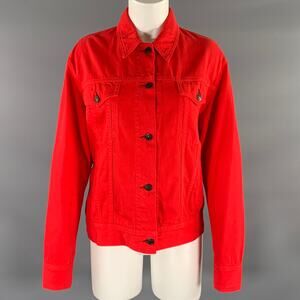 RAG & BONE Size M Red Cotton  Tencel Trucker Jacket
